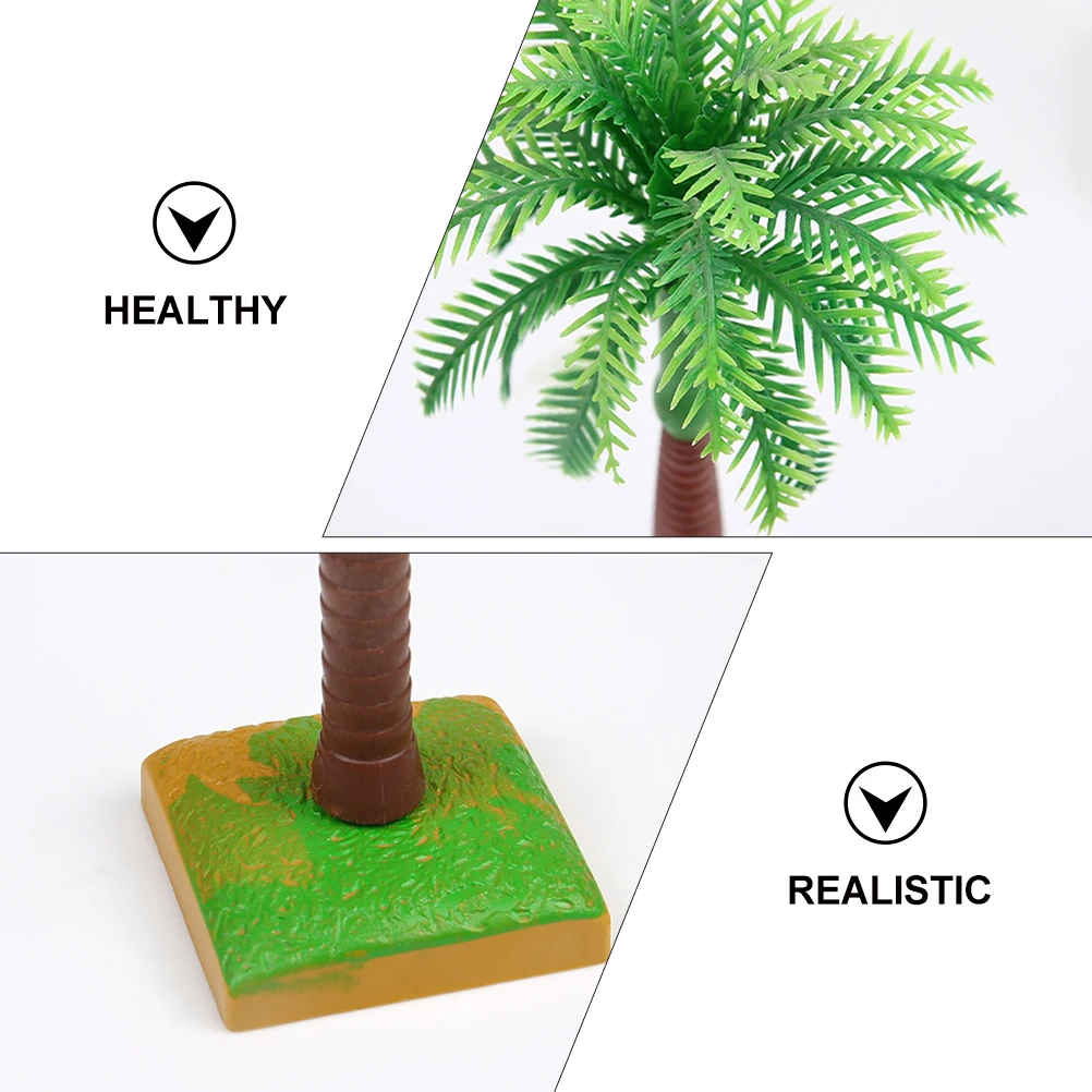 

6 Pcs Coconut Tree Cake Toppers Plastic Green Palm Realistic Birthday Decorations Party Dessert Safe PE Material