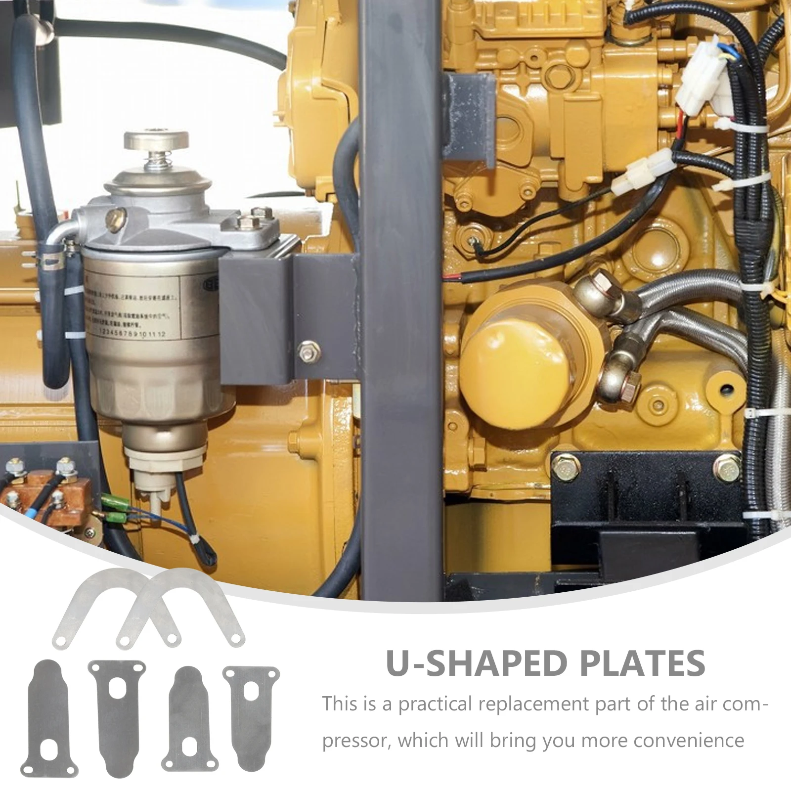 

6 Pcs Valve Plate Accessories Set Durable Metal Air Compressor Replacement Parts Pump Kit U-shaped Plates Cast Iron Valves