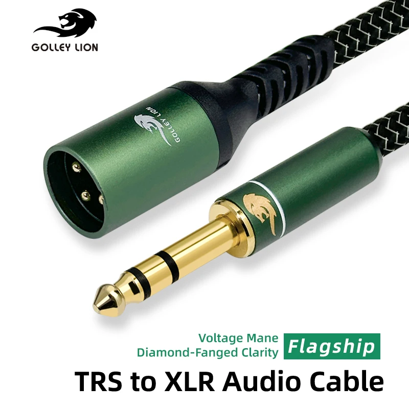 GOLLEY LION 6.5mm TRS to XLR Stereo Audio Cable - Anti-Interference Design & Braided Jacket