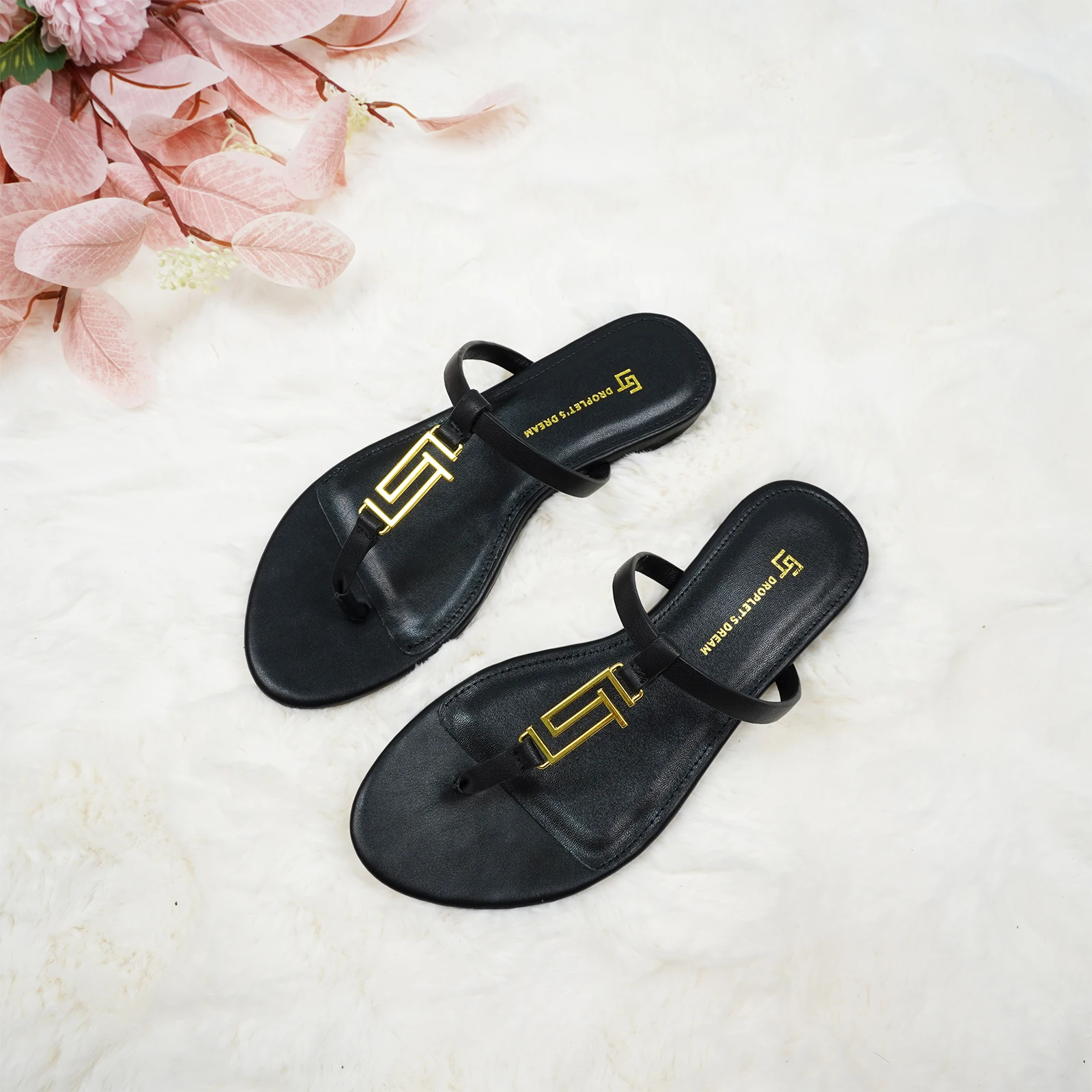 

Women's 35-44 plus size slippers, genuine leather, one foot shoes, fashionable flip flops, comfortable outdoor beach shoes