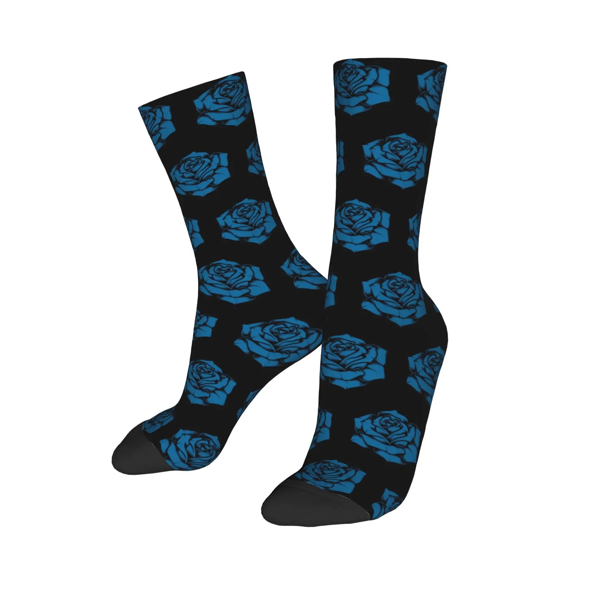 

Носки Ado Blue Rose для мужчин и женщин, повседневные, из полиэстера, в стиле Харадзюку, на весну, лето, осень, зиму, средней длины, подарок