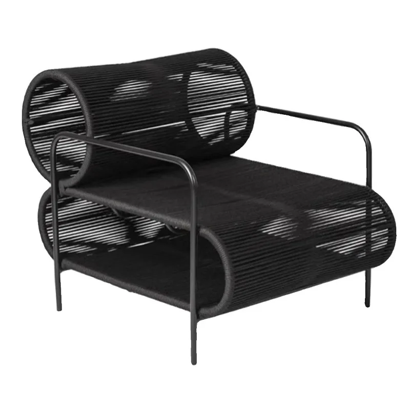 Outdoor sofa courtyard balcony hotel outdoor garden terrace curved rattan aluminum alloy furniture c