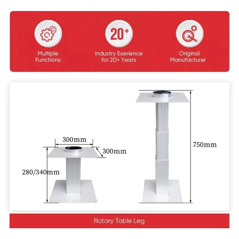 AutoLiuma Aluminum Alloy Motorhome Rotary Lift Table Legs Removable Adjustable Save Space Table Support RVs Interior Accessories