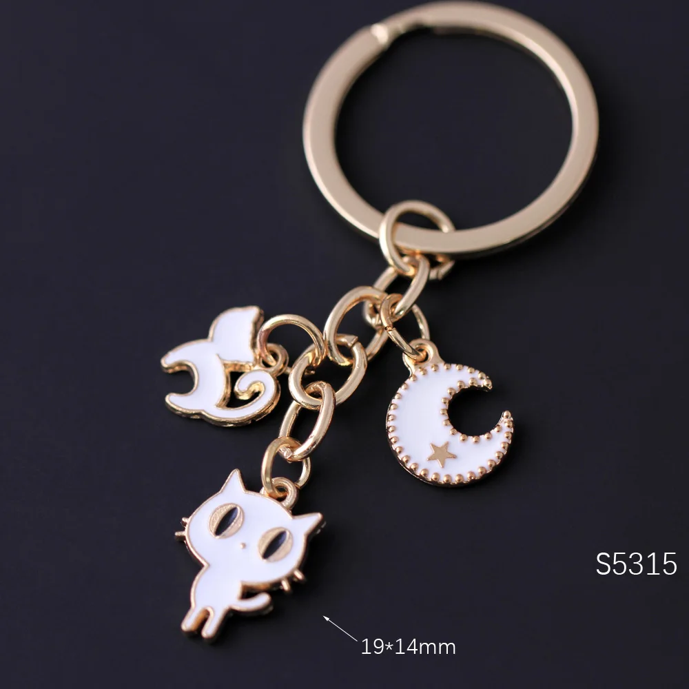 Owl Key Chain Moon Star Night Keychain For Women Colorful Enamel Car Bag Pendant Fashion Jewelry