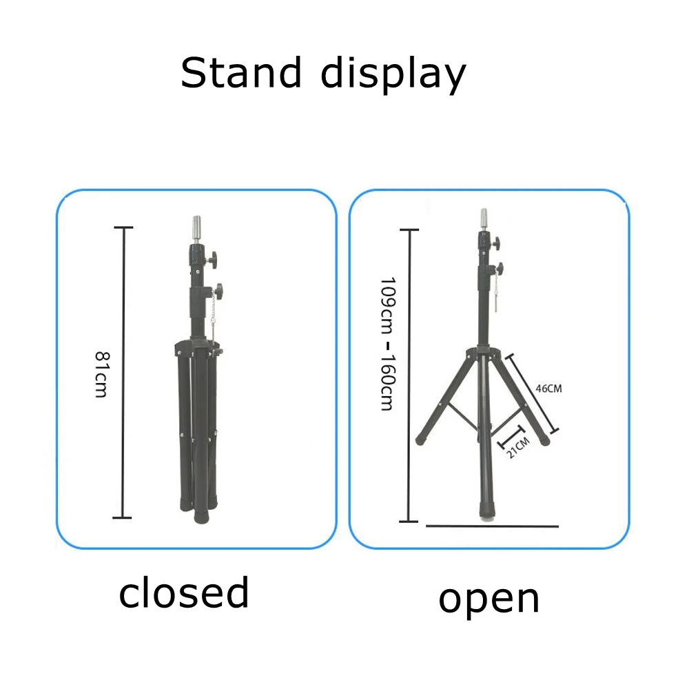 150cm Hoher Dreibein-Stoffkopfständer Trainings-Mannequin-Ständer Perückenhalter Verstellbares Kunststoffmaterial Haaraccessoire-Werkzeuge