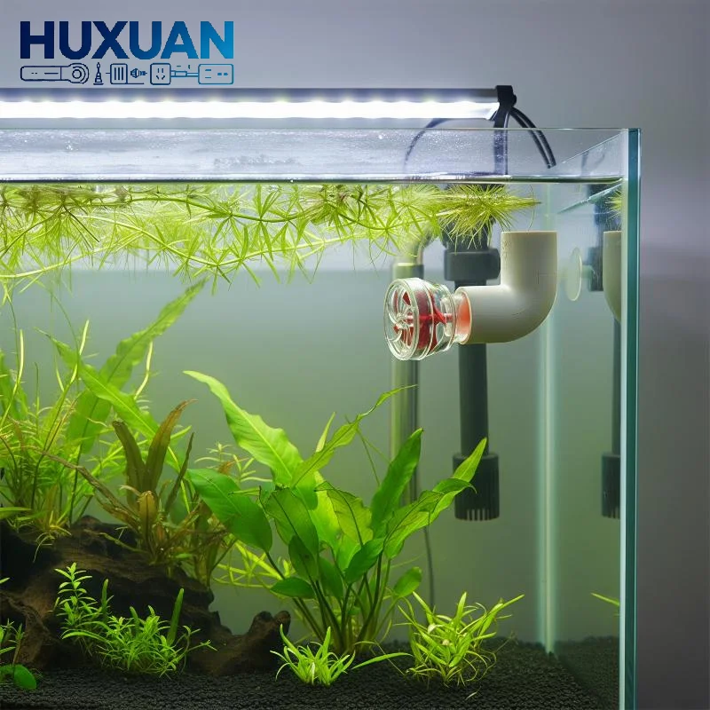 Fish Tank 5-Blade Wave Pump Auto-Rotating Fan Kit Energy Saving Water Circulator for Coral Aquariums