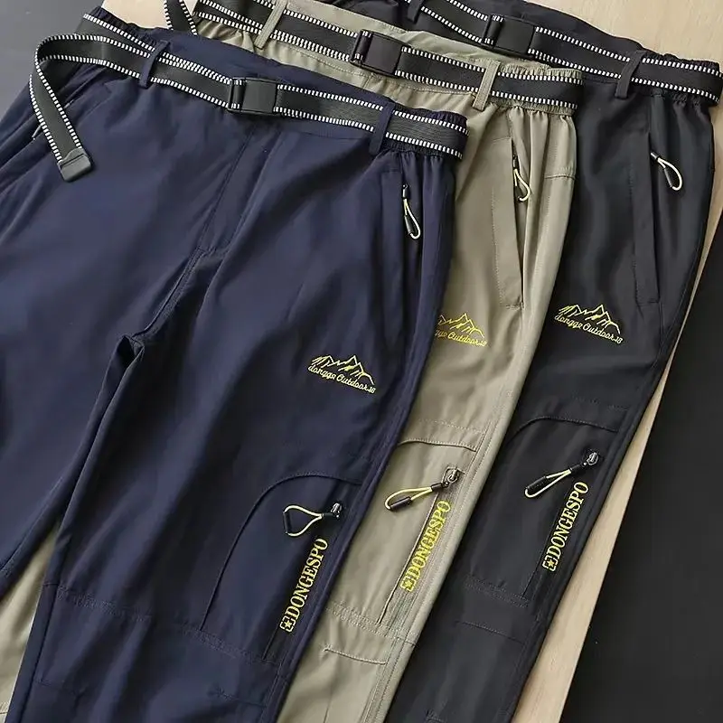 

Unconstrained Feel! Pressed Waterproof Zipper! Spring Summer Men's Outdoor Elastic Sunscreen Hiking Pants Casual Trousers