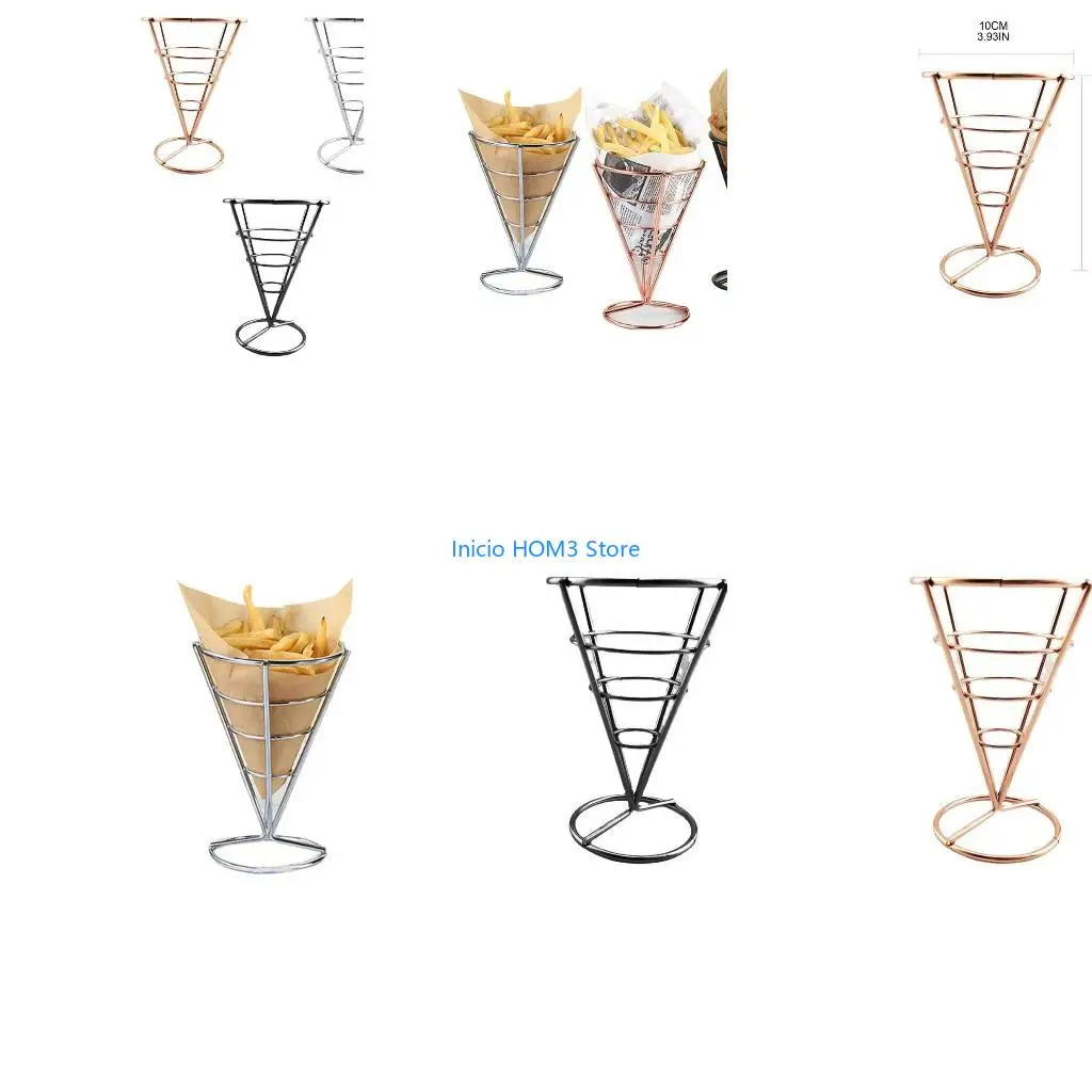 A5YD Sum French Fries Basket for Creative French Fries Stand Cone Basket Holder