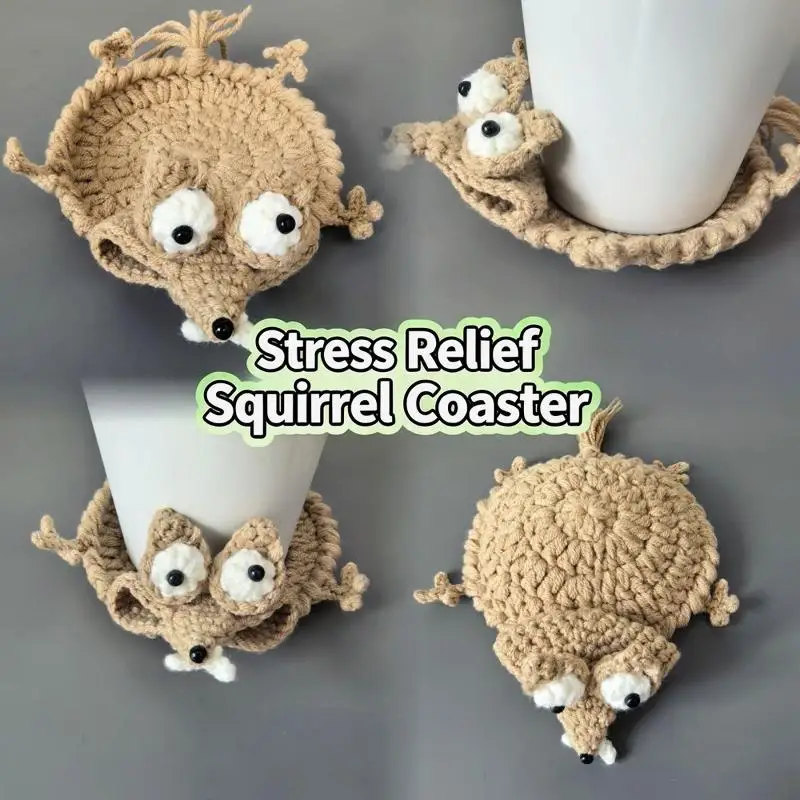 Creative Handmade Crochet Turtle Coaster Soft Knitted Heat Insulation Mug Pad for Coffee Table Home Decor