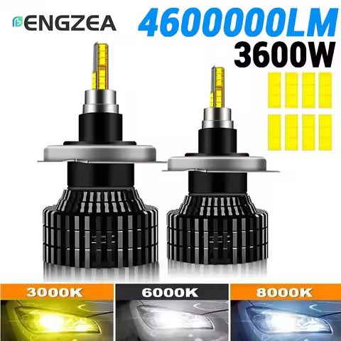 ENGZEA H7 H4 LED 360 H1 H3 8 Side 4600000LM 3600W HB3 HB4 9012 Led H8 H9 H11 9005 9006 Car Headlight Bulbs Auto Fog Lamps 6000K