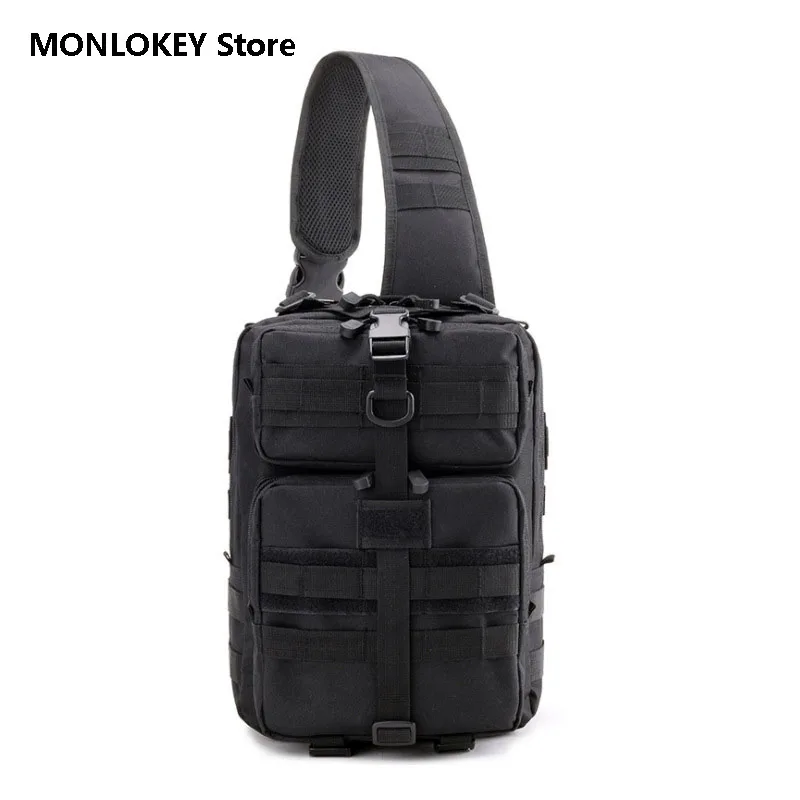 15L Men's Tactical Shoulder Bag Leisure Cycling Travel Phone Camera Bag Waterproof Functional Hiking Outdoor Sport Chest Bag