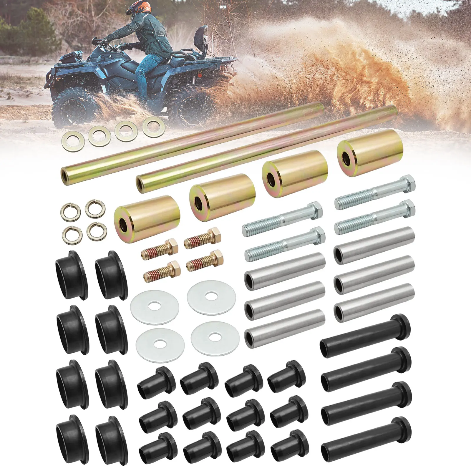 

OE:5020826 Rear Suspension Bushing Set Rear Suspension Bump Stops Kit Rear Upper Mounts for Polaris Sportsman 400 450 600 700