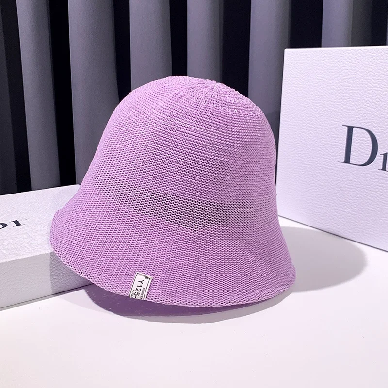 MAXSITI U Breathable Linen Bucket Hat for Women Summer Thin Fisherman Hat Sunscreen Basin Hat Fashion Knitted Pink Panama Hat