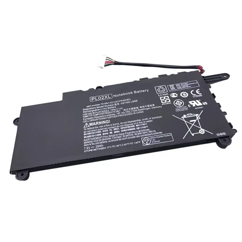 2024 New PL02XL  For HP Pavilion 11 X360 11-n010dx 11-n000snx 11-N014TU 11-N030TU 751681-421 HSTNN-LB6B DB6B 7.6V Laptop battery