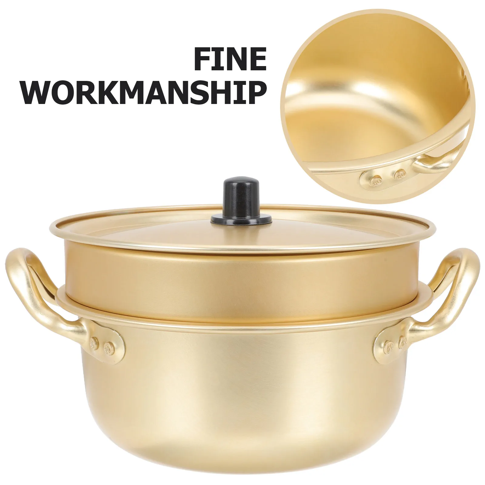 

Korean Ramen Pot Aluminum Noodle Golden Stew Cooking Smooth Nonstick Easy Clean Portable Kitchen Stock Cookware