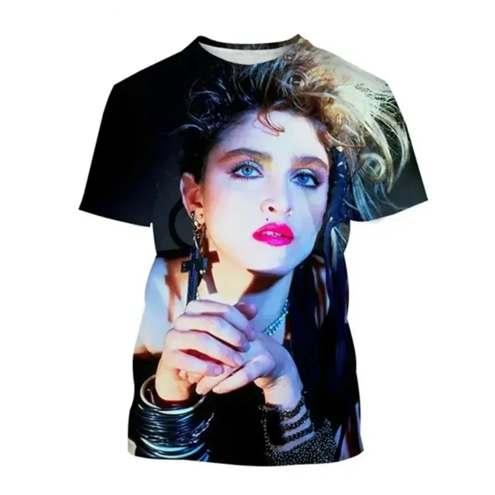 Hot New HD Madonna 3D stampato t-shirt da uomo e da donna estate Harajuku moda O colletto abbigliamento Casual a maniche corte