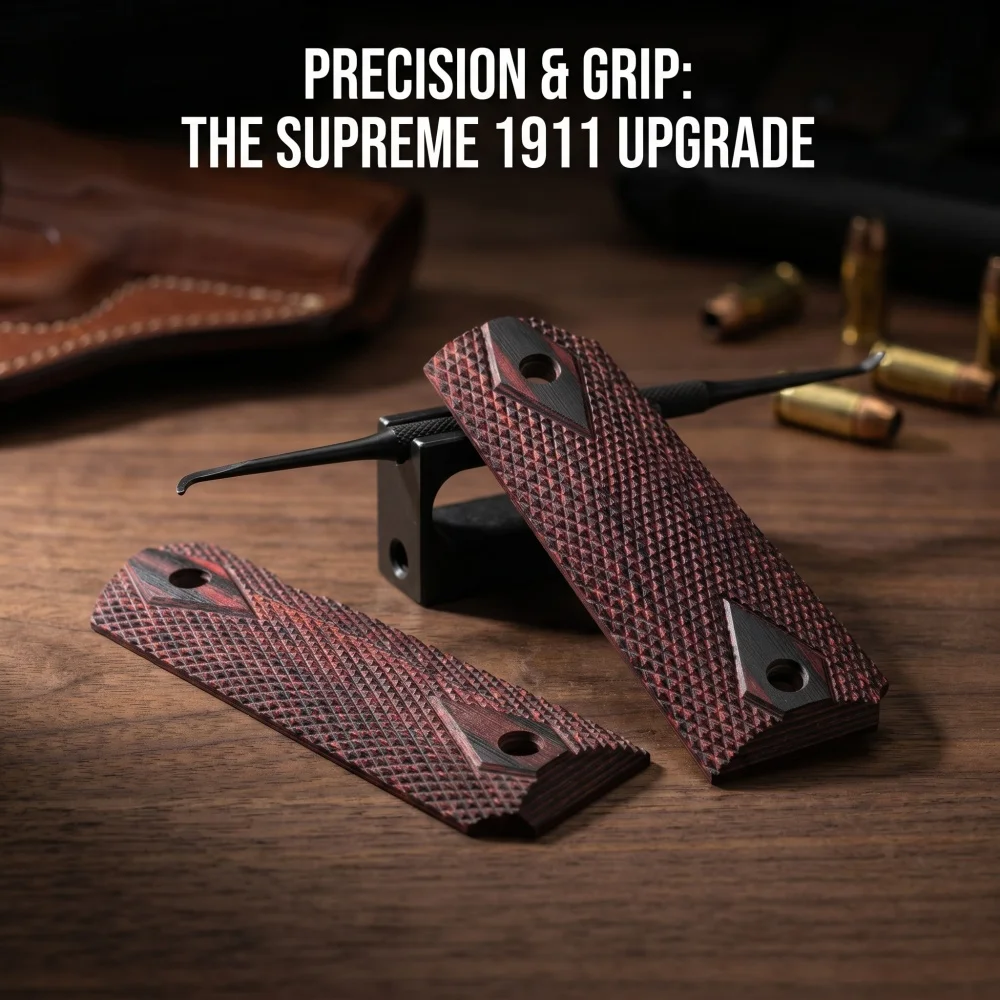 1911 Diamond Pattern Colored Wood Full Size G10 Grip Piece High-quality DIY Handle Materials Utility Modification Accessories