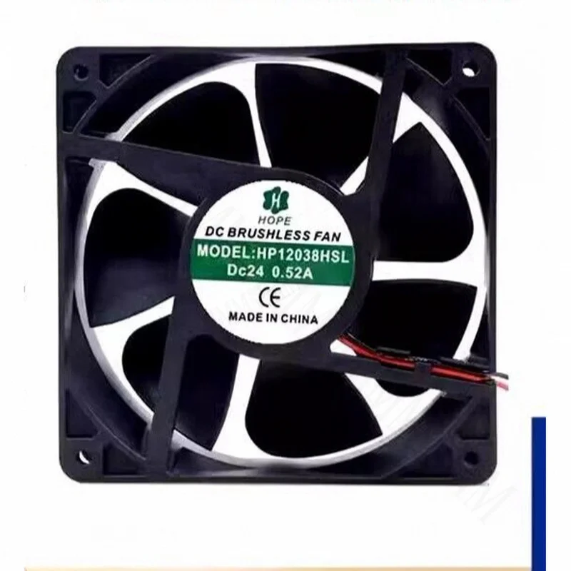 TT  1PCS HP12038HSL 12038 DC24V 0.52A 12CM 2-Wire Ball Axial Cooling Fan