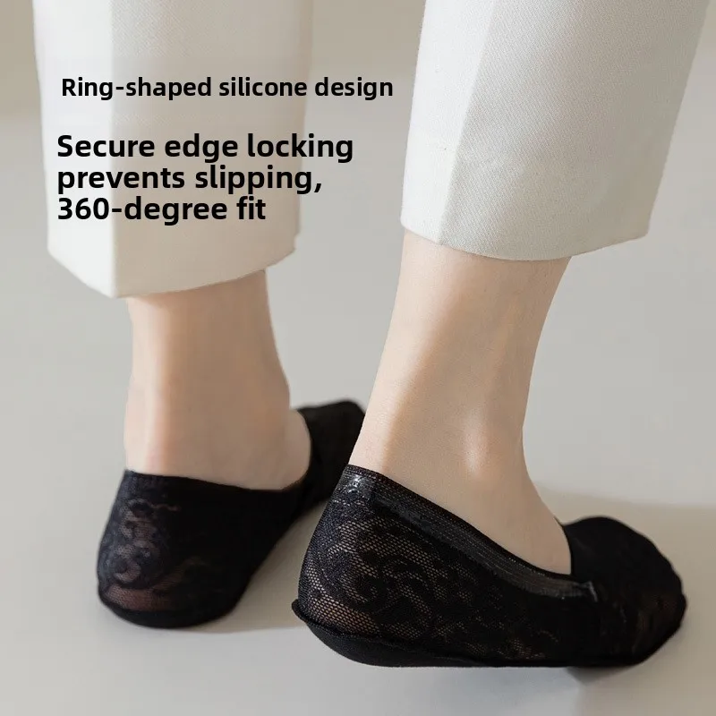 Deep Cut Lace Women's Boat Socks Summer Spring Breathable Invisible Low  For Women