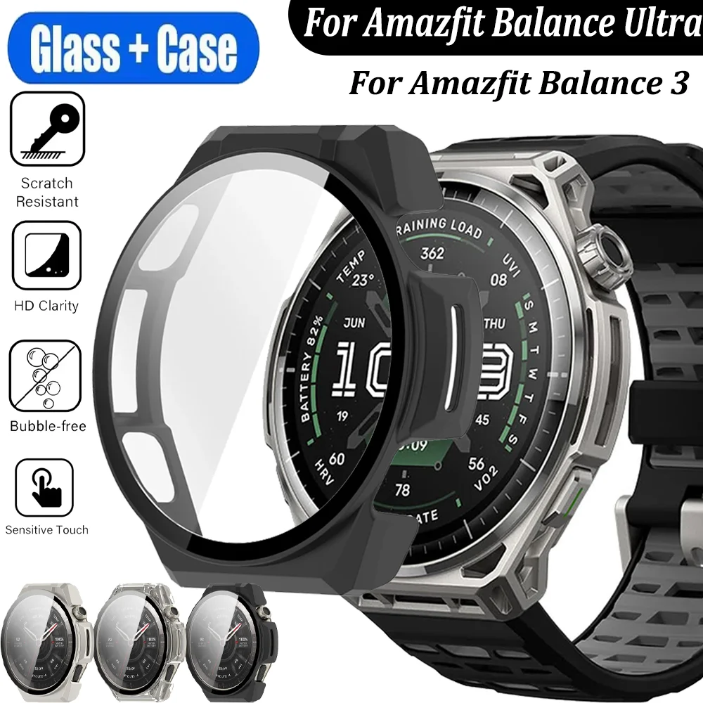 PC Case For Amazfit Balance Ultra/3 Tempered Glass Screen Protective Shell For Amazfit Balance 3 Smartwatch Cover Accessories