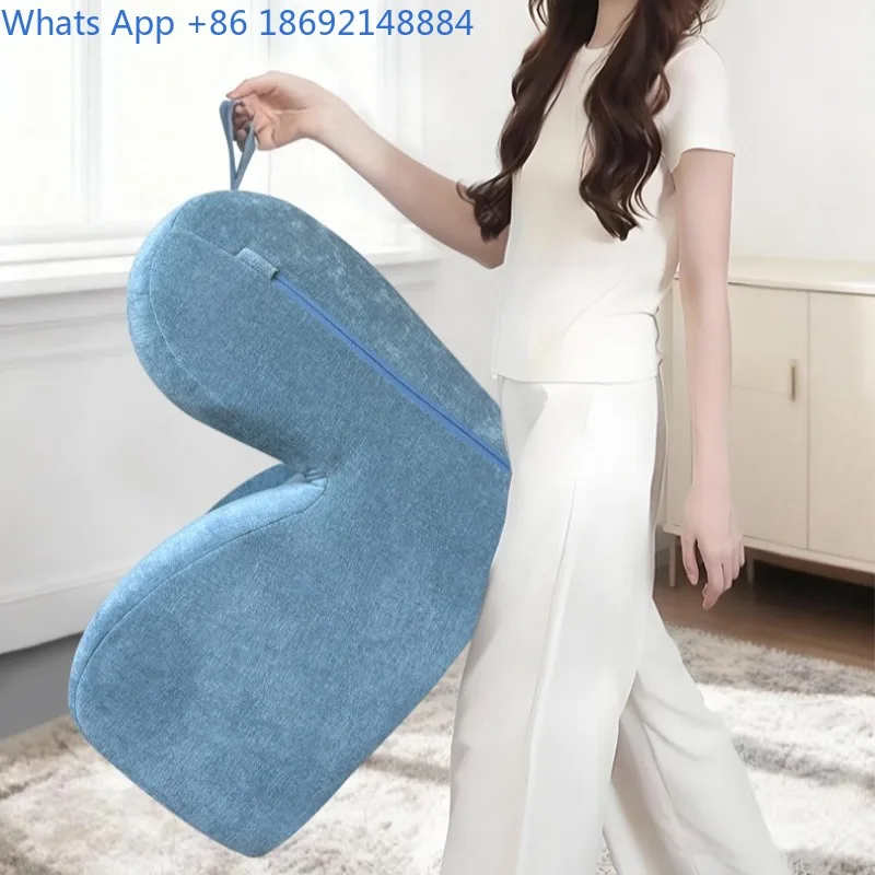 โซฟาขนาดเล็กแบบพกพาสำหรับห้องนอนในบ้าน สไตล์ญี่ปุ่น พร้อมที่พยุงหลัง โซฟาเอนหลังแบบมีขา 4 ขา ทำจากผ้าเชนิลล์