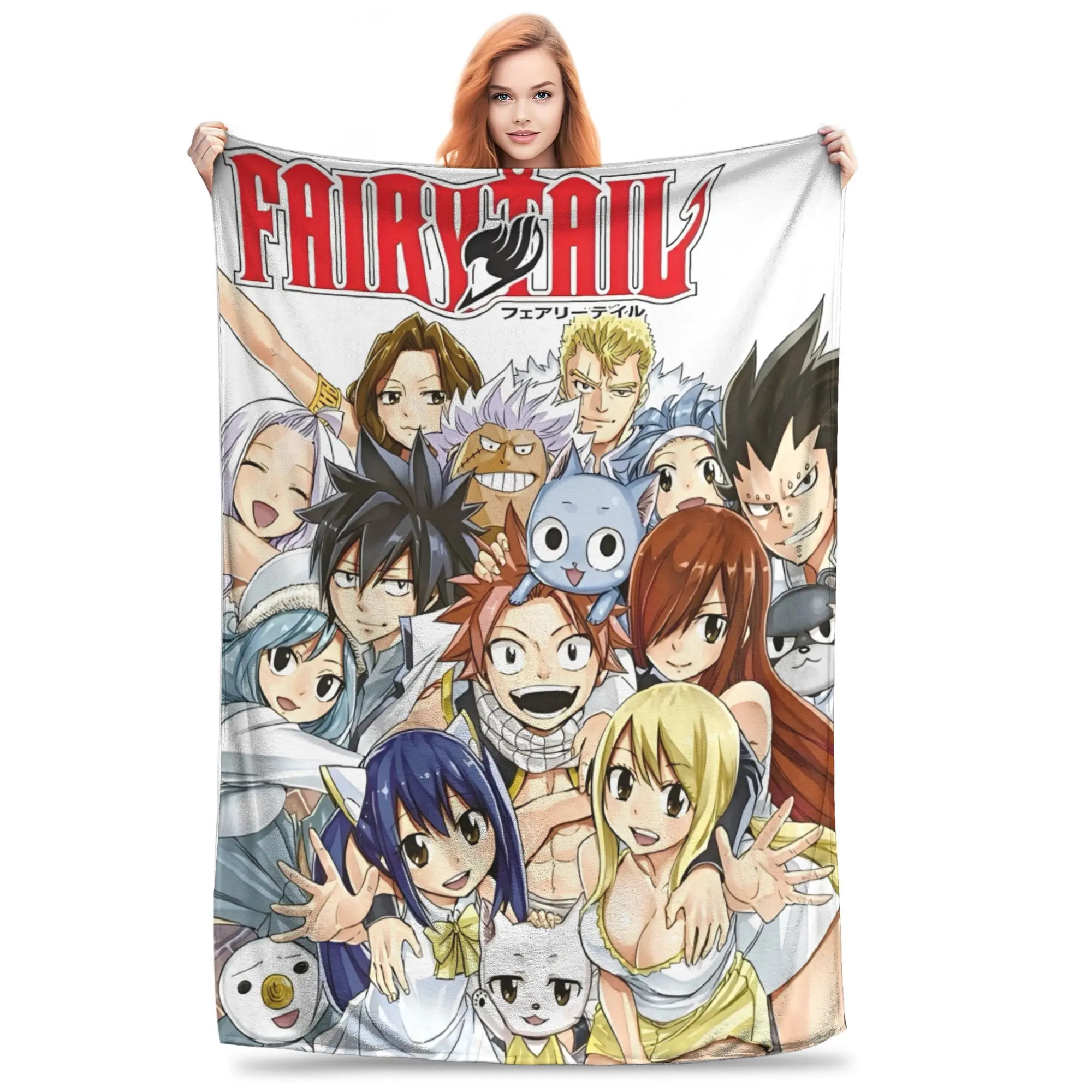 

Fairy Tail Blankets Velvet Summer Air Conditioning Cartoon Portable Lightweight Throw Blanket for Bedding Car Plush Thin Quilt