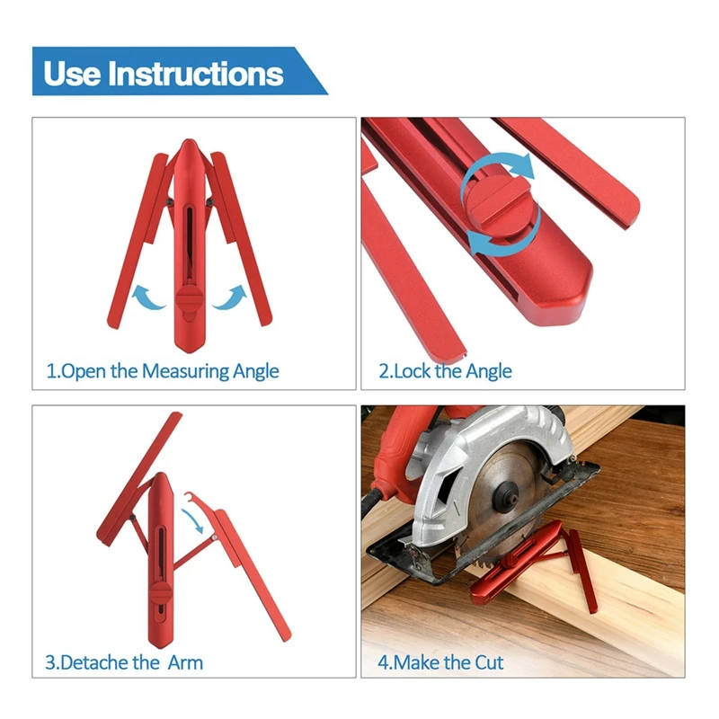 1 PCS Red Woodworking Angle Gauge Sawing Table Tool Universal Woodworking Measuring Tool