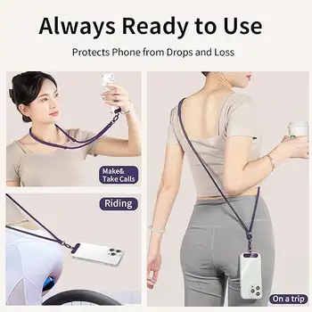 Univerzální nastavitelný náhrdelník na telefon s popruhem na crossbody, pouzdro na telefon s dlouhým závěsným lanem a sponou, odolné proti ztrátě, odolné a robustní 10 nejlepší prodej Cordon telefon - №6