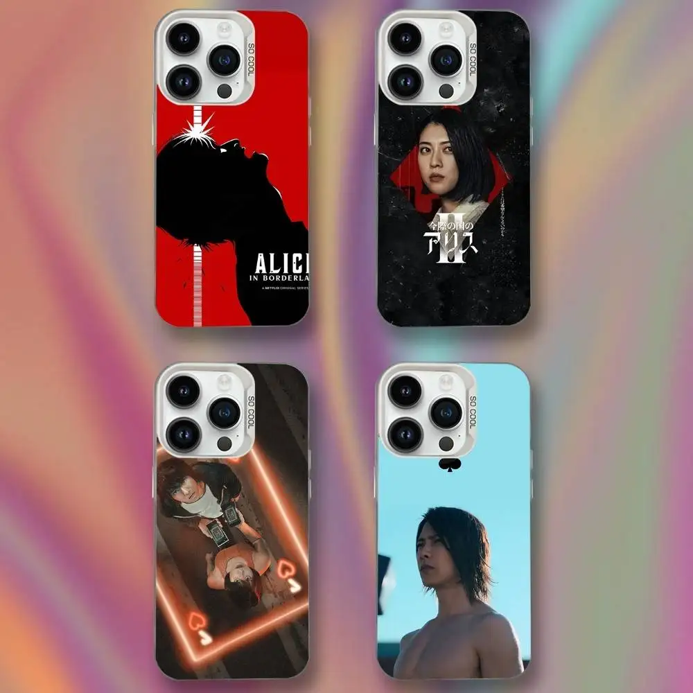 

A-Alices I-Ins B-Borderland Phone Case For iPhone 16,15,14,13,12,11,Mini,Pro,SE,MAX White Matte Shockproof Cover