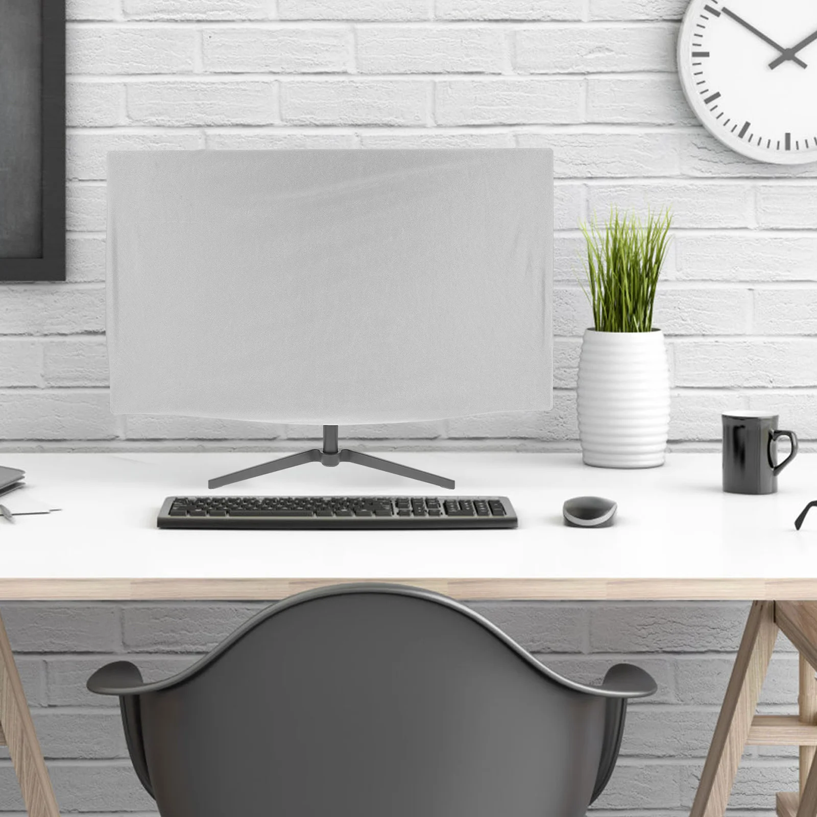 Computer Monitor Dust Cover 27Inch Elastic Screen Protector Lightweight Foldable Sleeve For Desktop Monitor Dustproof Waterproof