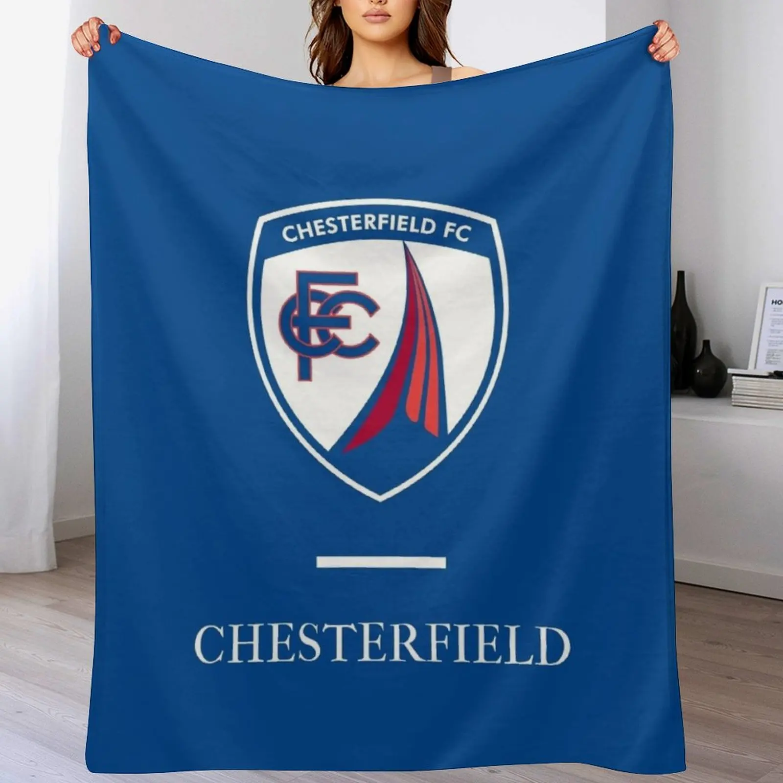 Chesterfield Football Club Throw Blanket Nap Flannel Fabric Shaggy Blankets