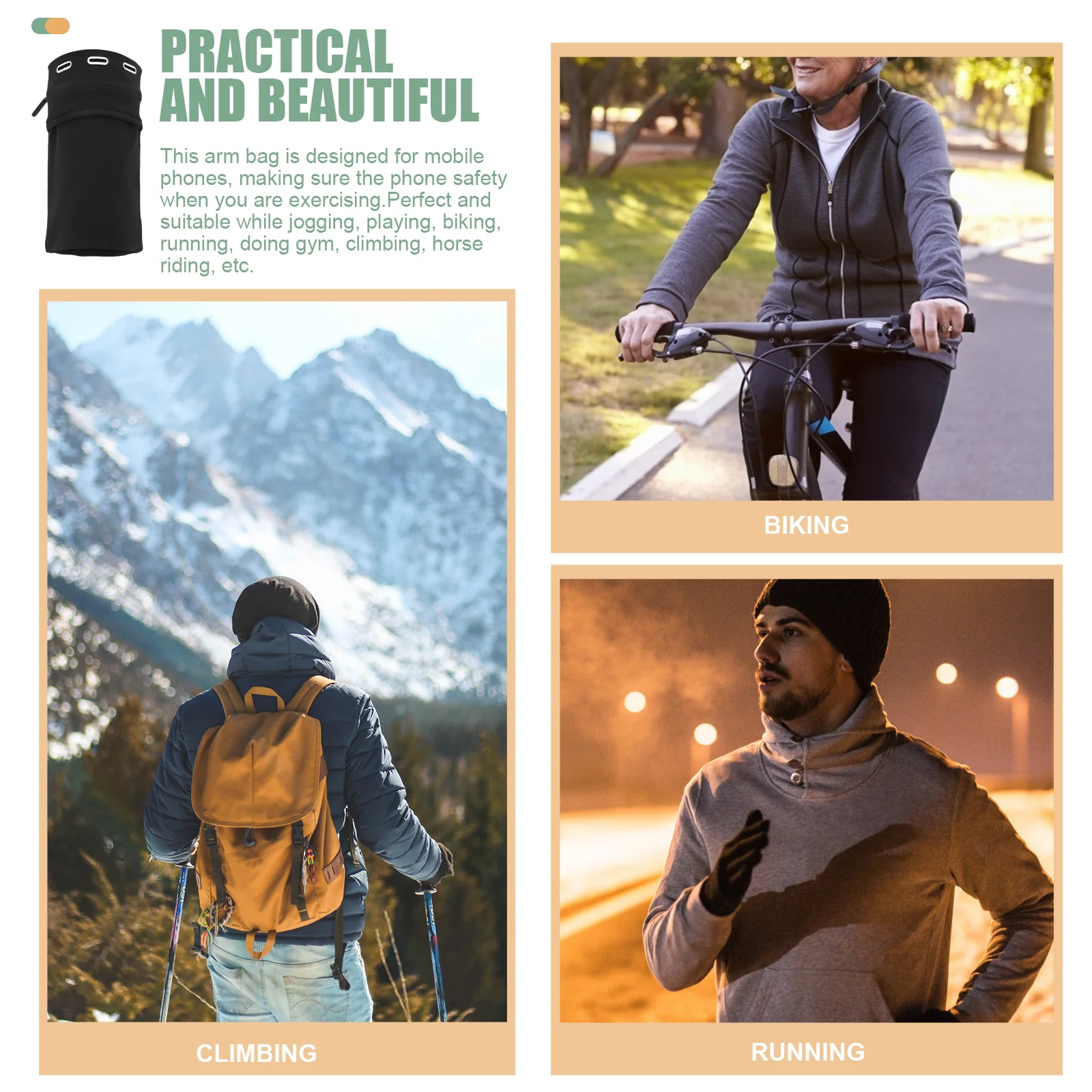 

Повязка для телефона для бега, высококачественная регулируемая спортивная сумка на руку для тренировок, скалолазания, верховой езды, держатель для мобильного телефона, легкий вес