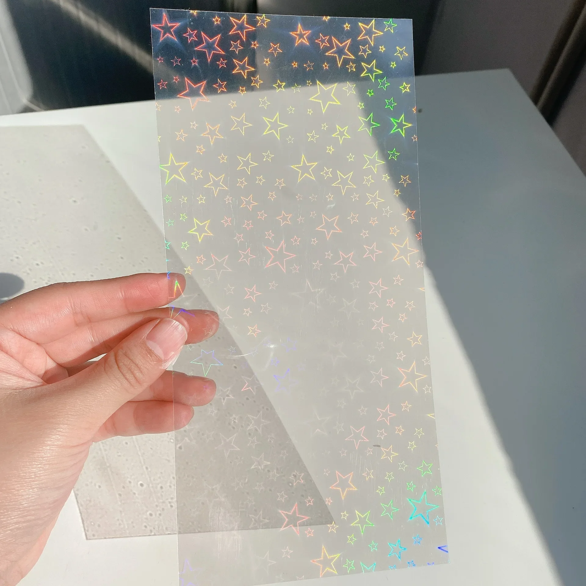 5 Sheets Shiny Laser Film Card Sticker Creative DIY Journal Scrapbooking Decoration Kawaii Stationery Collage Phone Stickers