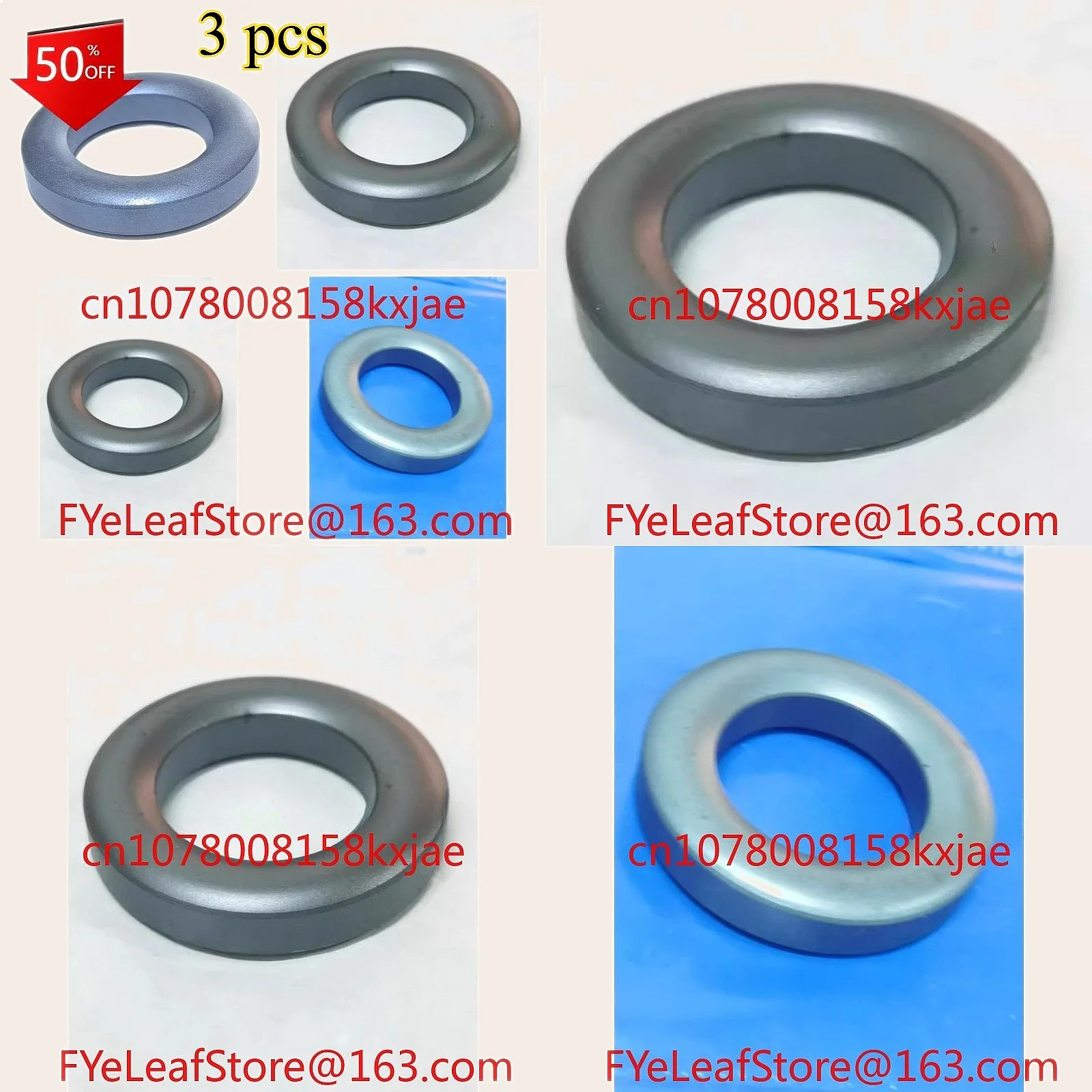 3pcs FT-240-43 RF Ferrite Magnetic Ring Core 61/35/13mm 850 Permeability Short Wave Antenna Balun