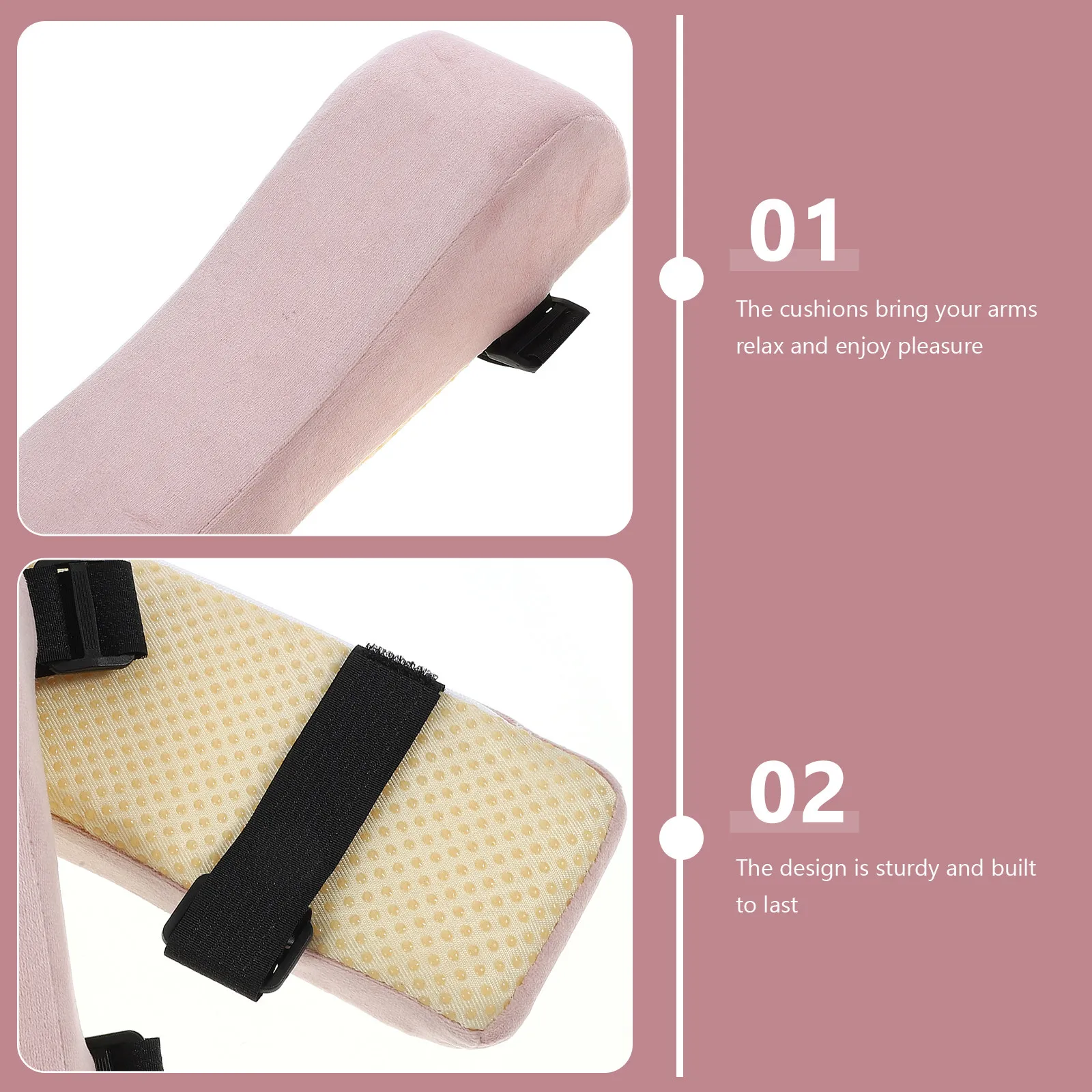 

2Pcs Ergonomic Armrest Heightening Pads for Office Gaming Wheelchair Chairs Non-Slip Breathable Elbow Support Cushions