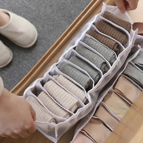 Underwear Bra Organizer Storage Box Beige Drawer Closet Organizers Boxes For Underwear Scarfs Socks Women Cabinet Trend