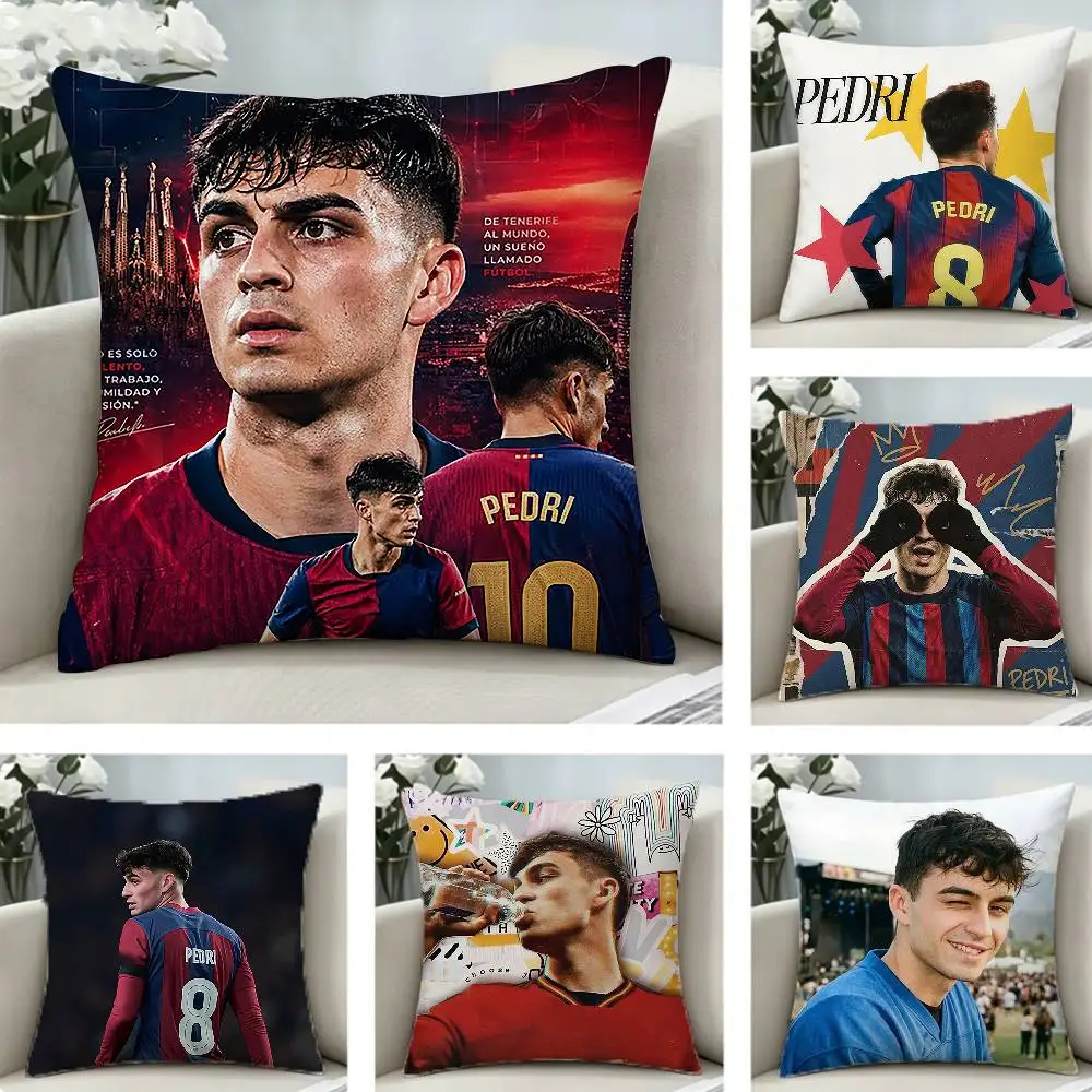 P-Pedri Spain Soccer Pillow Case Pattern Printed Pillowcase For Living Room Sofa Cushion Cover