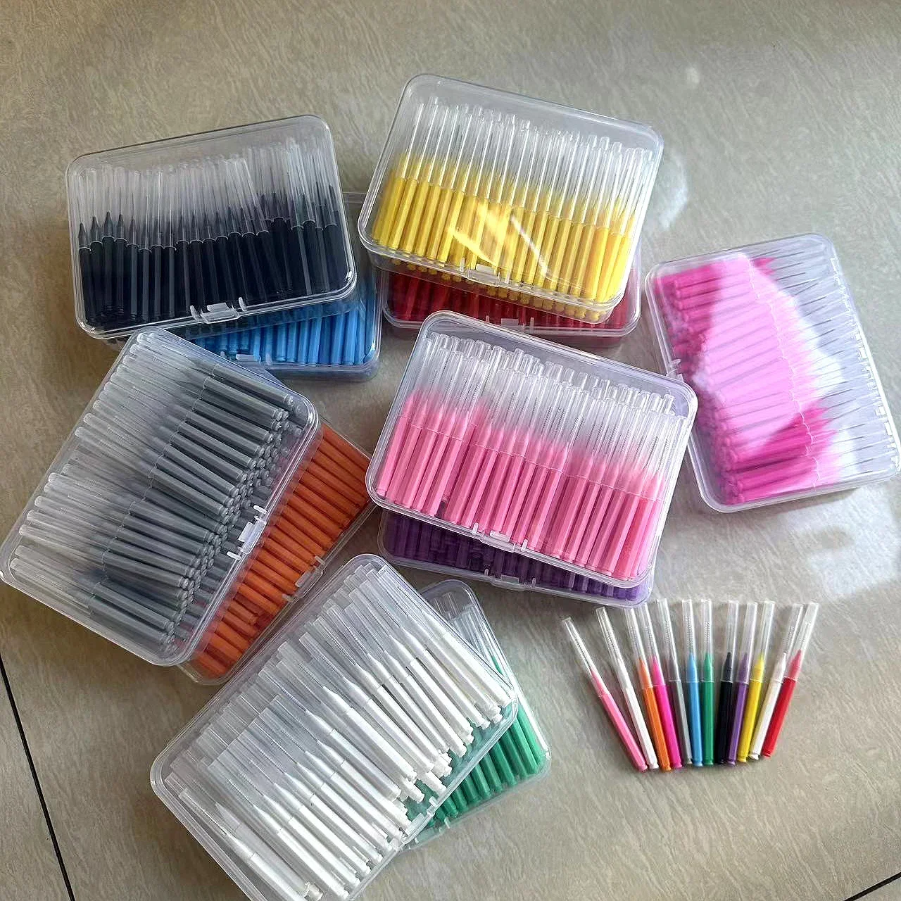 100/200 قطعة صندوق فرشاة بين الأسنان 0.6-1.5 مللي متر تنظيف بين الأسنان العناية بالفم تقويم الأسنان I شكل خيط تنظيف الأسنان I-نوع دفع سحب #6