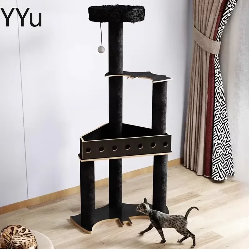 for Minimalist Italian Cat Climbing Frame Modern Simple Black Tower for Cats Scratching Post Pet Furniture Tapis Griffoir