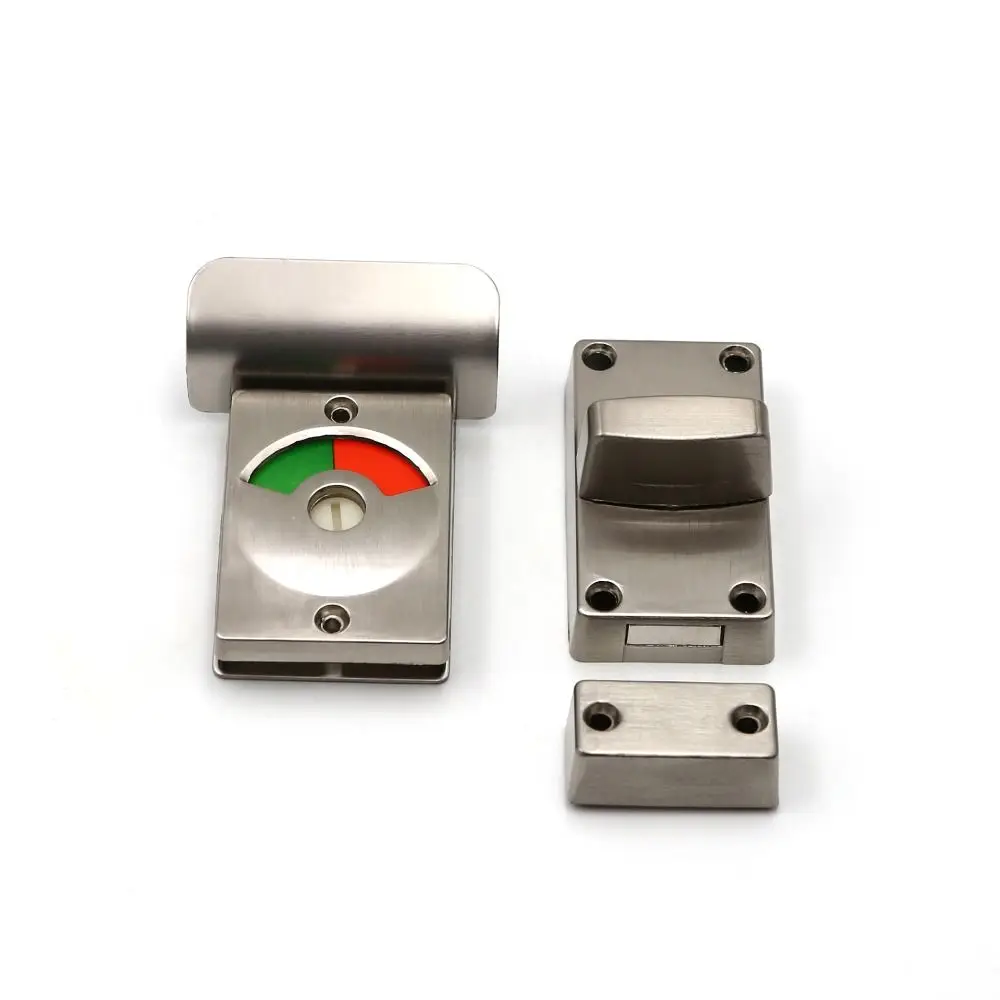 

Red Green Indicator Aluminum Alloy Partition Door Lock Smooth Operation Comfortable Handle Stainless Steel Partition Door Lock