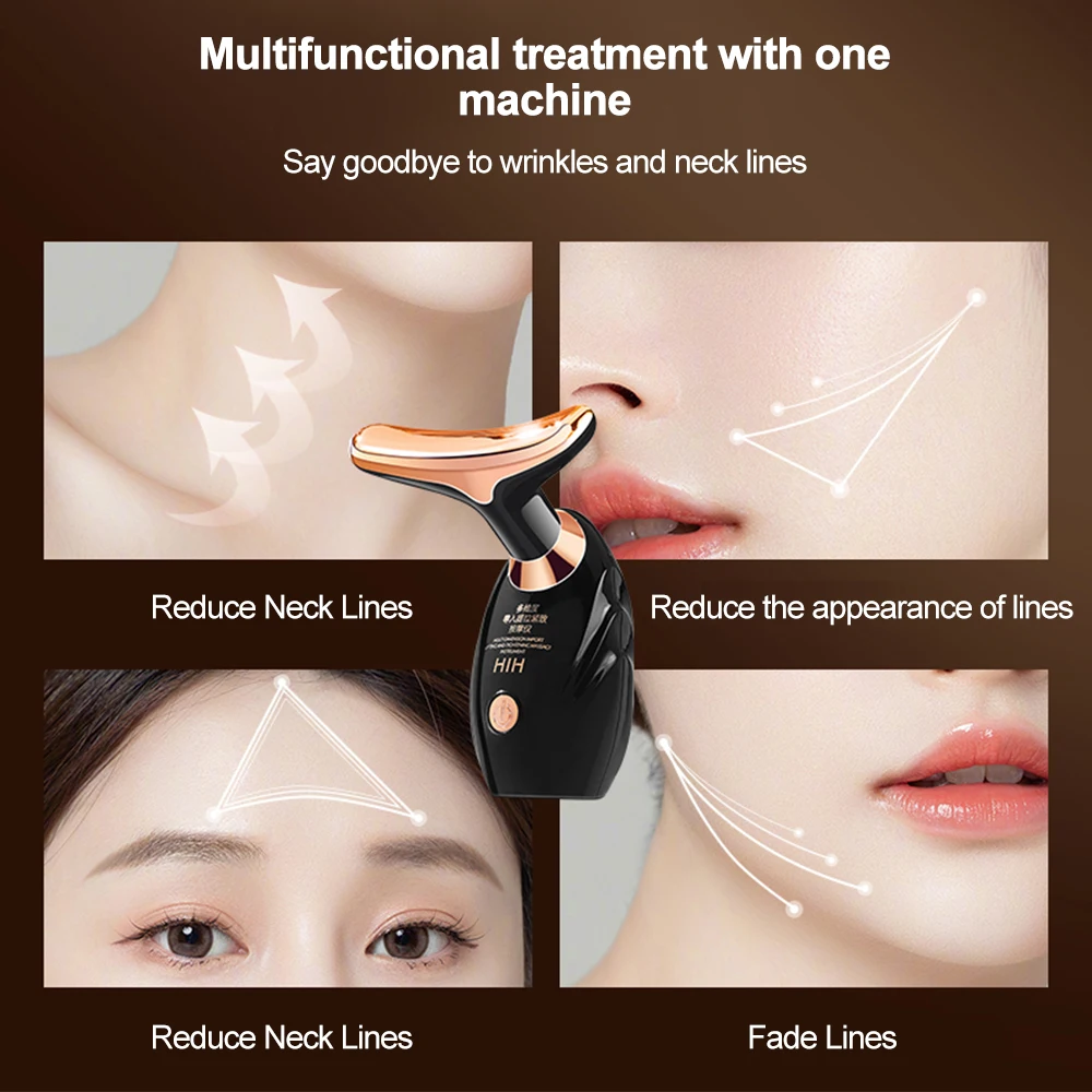 New EMS Microcurrent Face Neck Beauty Device Facial Massager Firming Rejuvenation Anti Wrinkle Ultrasonic Vibration Lifting