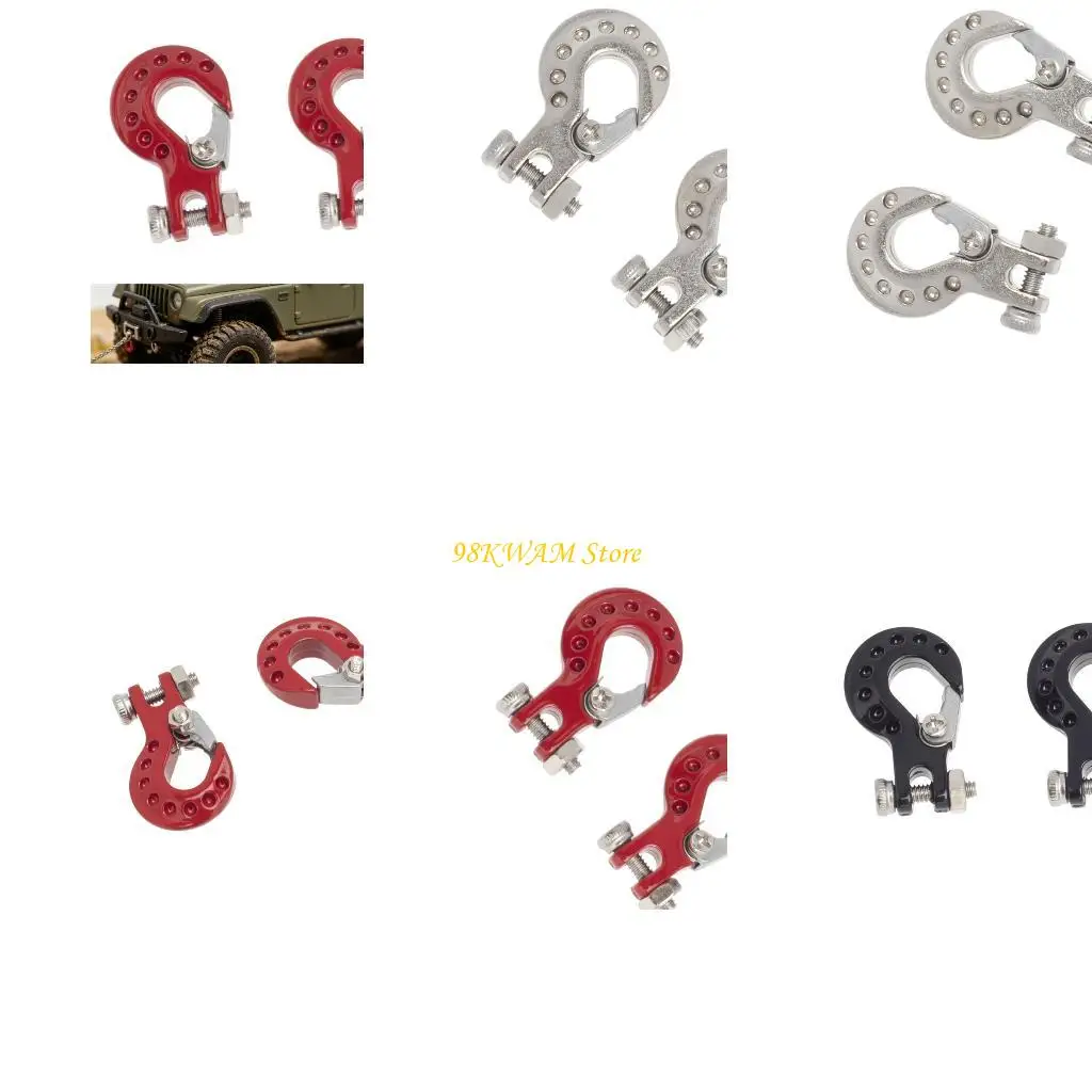 Scale Model Tow Hook Pair for SCX10, Metal Rear Detail Set for Trail Displays, Replacement Scenes and Shelf Styling 68UF