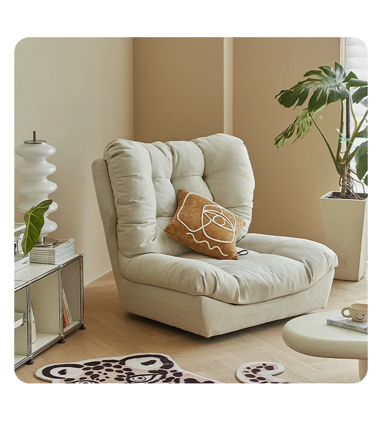 

-Nordic Simple Sofa Living Room Modern Small Family Single Chair Wabi-sabi Ins Wind Lazy Leisure Swivel Chair