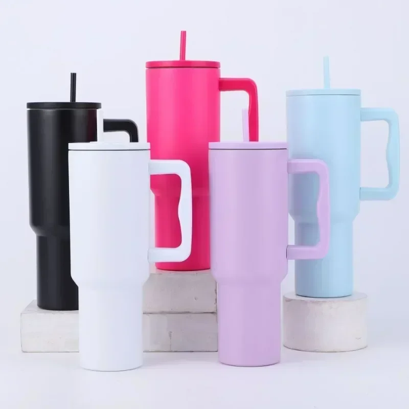 

New Four-Generation 40Oz Stainless Steel Ice Heater Cup Straw Cup Vacuum Cup Outdoor Portable Portable Portable Cup Handle Cup