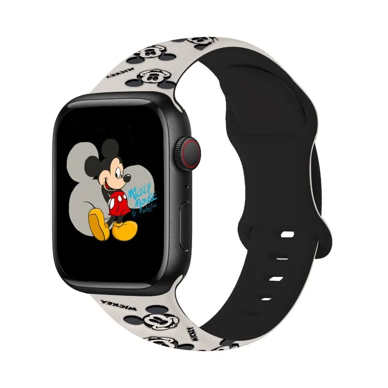 Cartoon Mickey engraved silicone strap animation peripheral Disney suitable for full range of watches autumn wear versatile gift