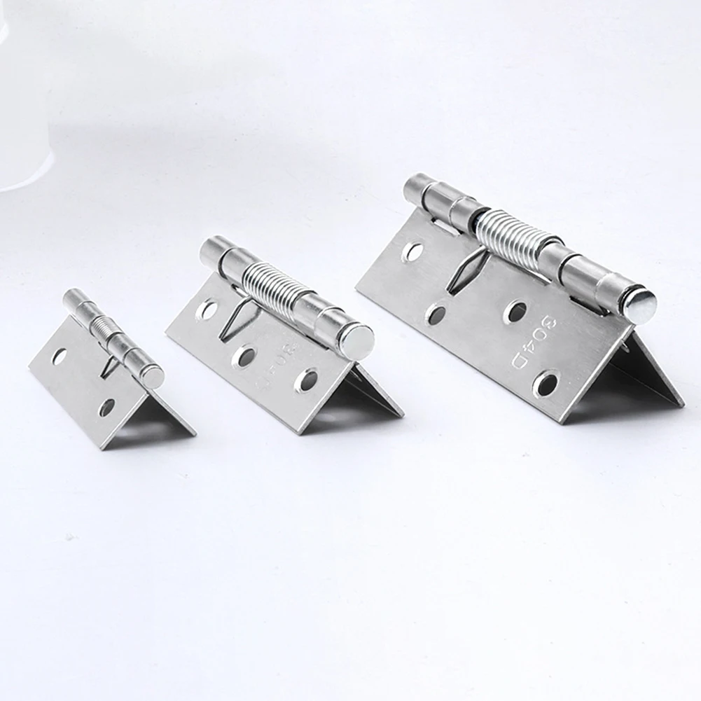 2pcs Self Closing Spring Door Hinge Stainless Steel Hinge For Window Cabinets Jewelry Boxes Automatic Rebound Hardware