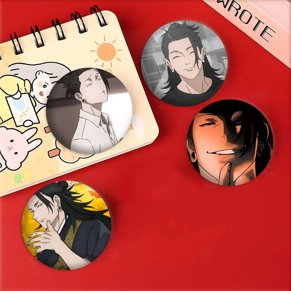 أنيمي J-Jujutsu K-Kaisen Geto Suguru شارات شارة ليزر مستديرة الكرتون بروش الملابس ظهره اكسسوارات التلبيب