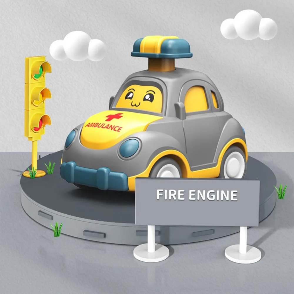 Plastic Cartoon Car Mini Size Press Go Function Mini Press Go Vehicles Pull Back Mechanism Inertia Power
