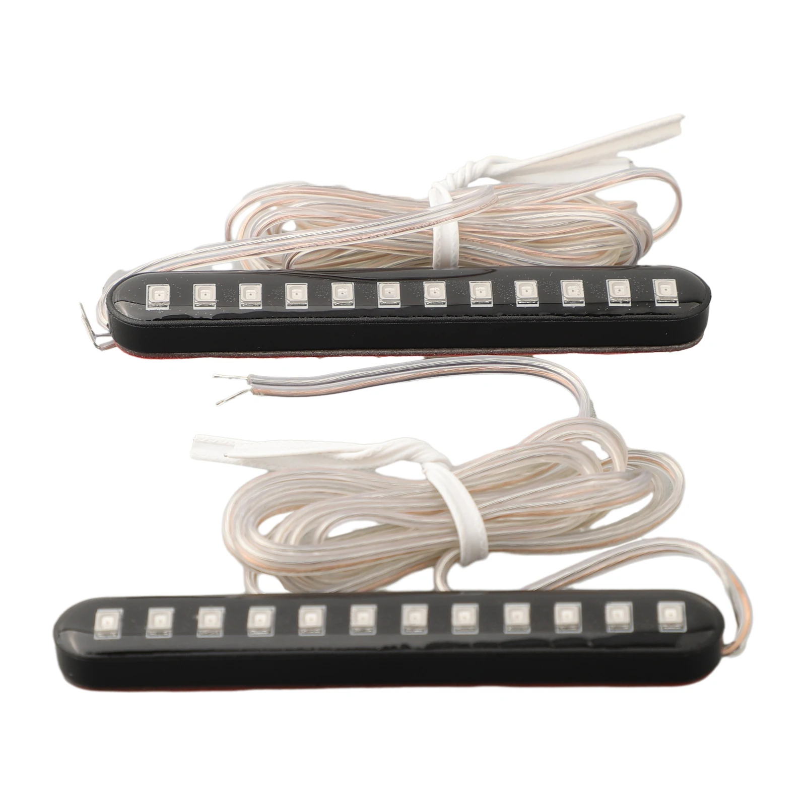 Turn Light Motorcycle 2PCS Flowing Water License Plate Light Bar Light Strip Mini Soft Rubber Strip With 3528SMD