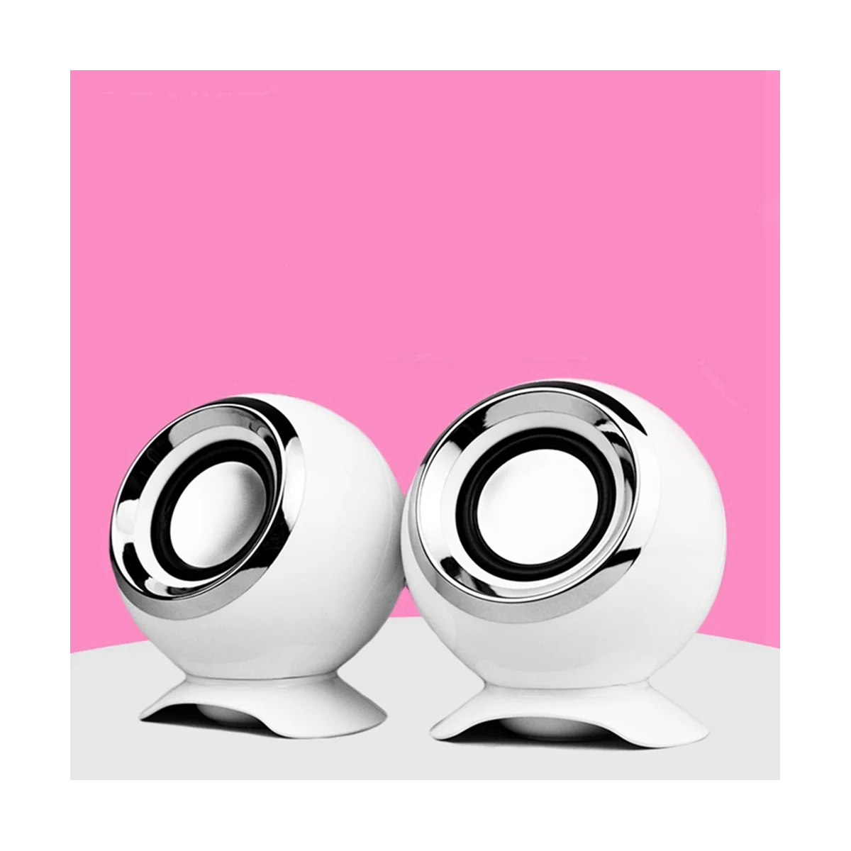 Estéreo Hi-Fi com microfone com fio, alto-falantes para PC, alto-falantes para laptop, USB, 3,5mm, reprodução de música, branco, TablePC